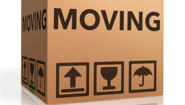A cardboard box used to move items to a new home.